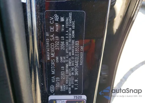 2020 Kia Forte Ex из США, поврежденный, VIN 3KPF54AD2LE185183